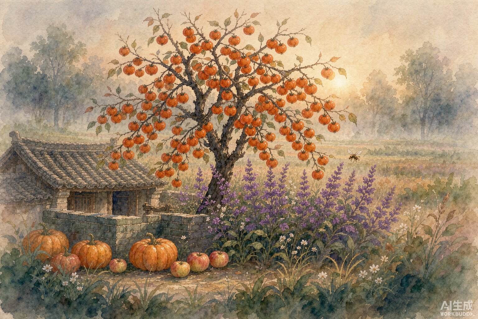 国庆杂记1 插图:乡村小院的秋日清晨